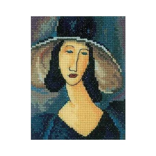 RTO Набор для вышивания EH336 Портрет женщины в шляпе, 13 х 10 см