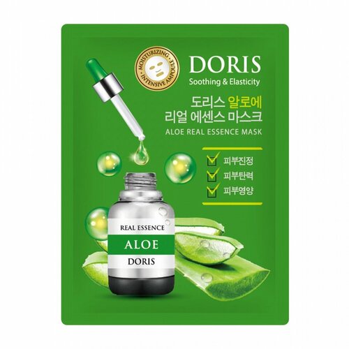 Тканевая маска для лица с экстрактом алоэ DORIS ALOE REAL ESSENCE MASK 30g