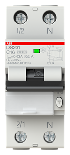 ABB DS201 C16 A30 .  2-  16 30mA   6 2CSR255180R1164