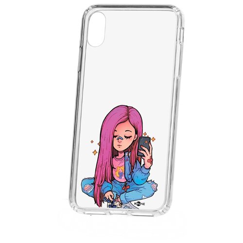 фото Чехол на ip xs max kruche print pink hair