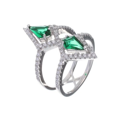 фото Element47 широкое ювелирное кольцо из серебра 925 пробы с кубическим цирконием и ювелирным стеклом wr25184-r2_us_001_wg, размер 17