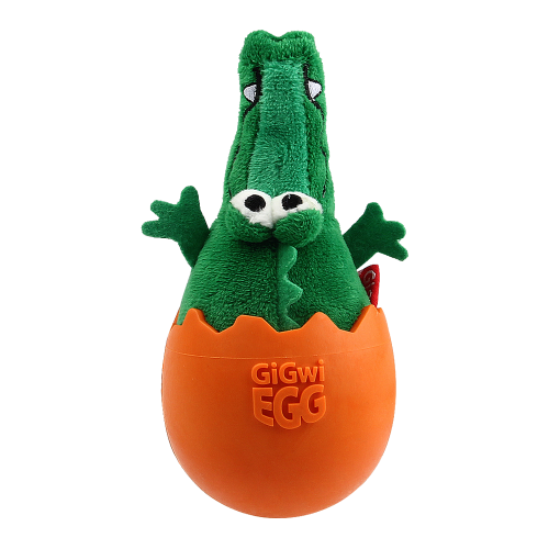 Игрушка для собак GiGwi Крокодил в яйце с пищалкой