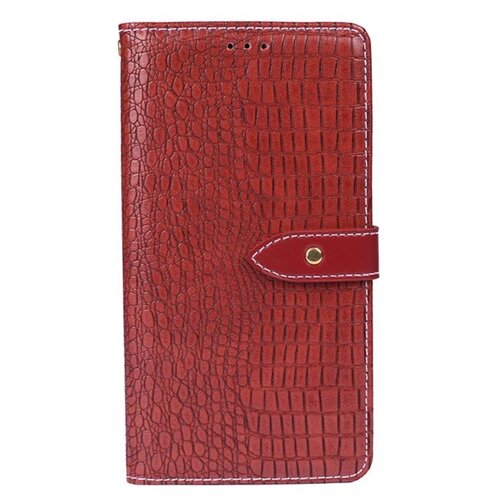 фото Чехол-книжка mypads для oneplus 7t pro с фактурной прошивкой рельефа кожи крокодила с застежкой и визитницей красный