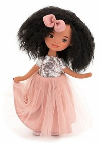 Кукла ORANGE TOYS Sweet Sisters Tina в розовом платье с пайетками, Вечерний шик 32 см