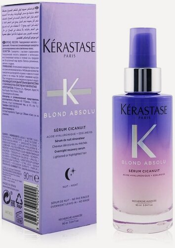 Изображение товара Kerastase Blond Absolu Serum Cicanuit Ночная восстанавливающая сыворотка для осветленных волос, 90 г, 90 мл, бутылка
