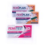 Тест для определения овуляции FEMiPLAN тест-полоска №5 2шт + FEMiTEST Express Тест для определения беременности тест-полоска 1шт - изображение