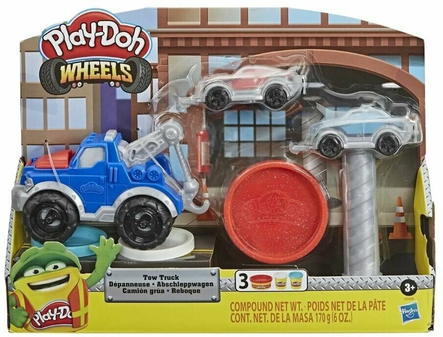Масса для лепки Play-Doh Wheels Эвакуатор, E6690 3 цвета