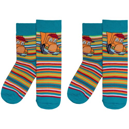 фото Комплект из 2 пар детских носков брестские (бчк) рис. 449, изумруд, размер 15-16