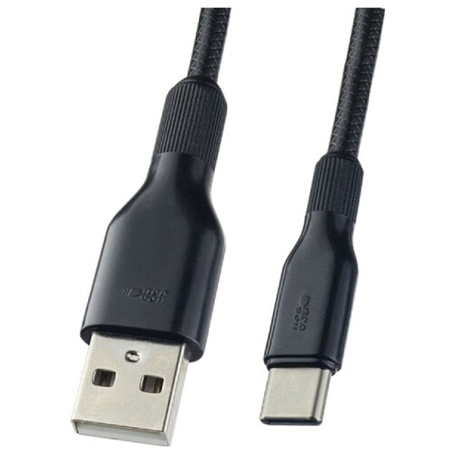 фото Мультимедийный кабель usb2.0 a вилка - micro usb вилка, силикон, черный, длина 1 м., бокс (u4907) perfeo