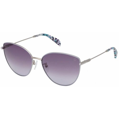 Солнцезащитные очки Tous, бабочка, оправа: металл, для женщин, фиолетовый