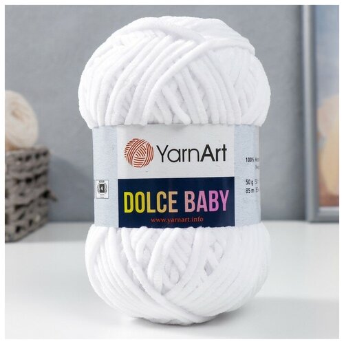 Пряжа Dolce Baby 100% микрополиэстер 85м/50 гр (741 белый) пряжа dolce baby 100% микрополиэстер 85м 50 гр 742 черный