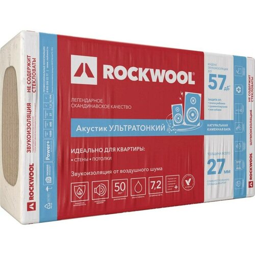 Звукоизоляция Rockwool Акустик ультратонкий 27 мм 7.2 м² звукоизоляция rockwool акустик ультратонкий 27 мм 7 2 м²