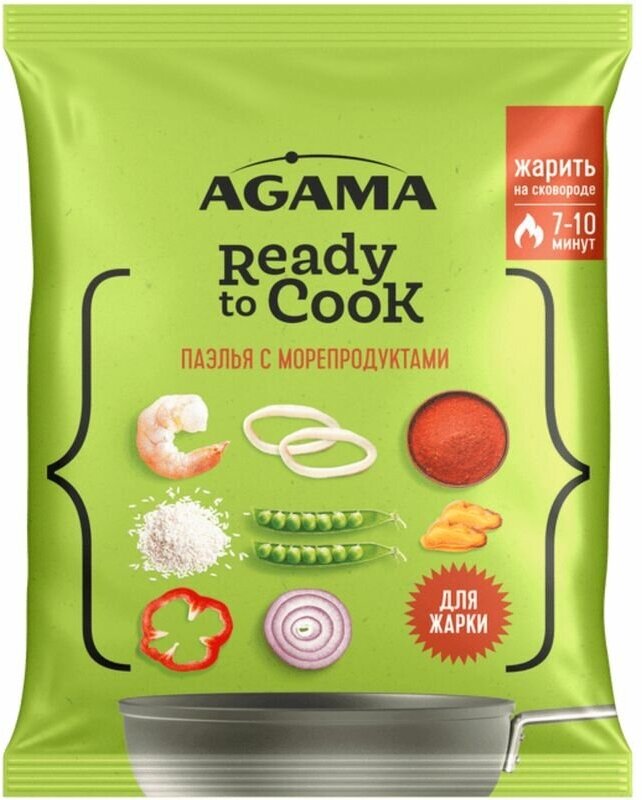 Морепродукты Agama Паэлья с морепродуктами рисом и овощами, 320г