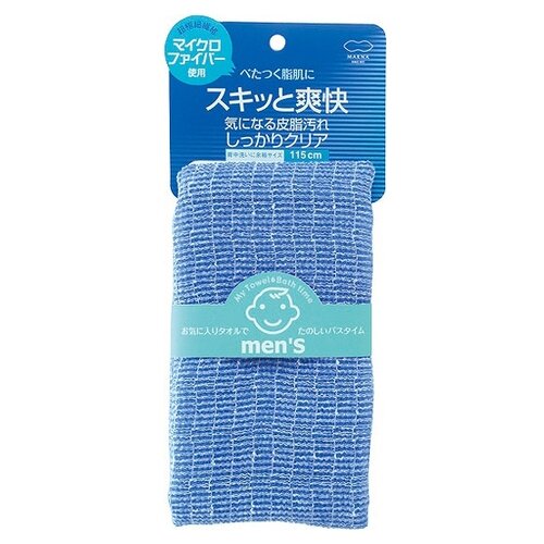 Мочалка для мужчин из микрофибры, 1 шт. B355 Голубой 27x115 см