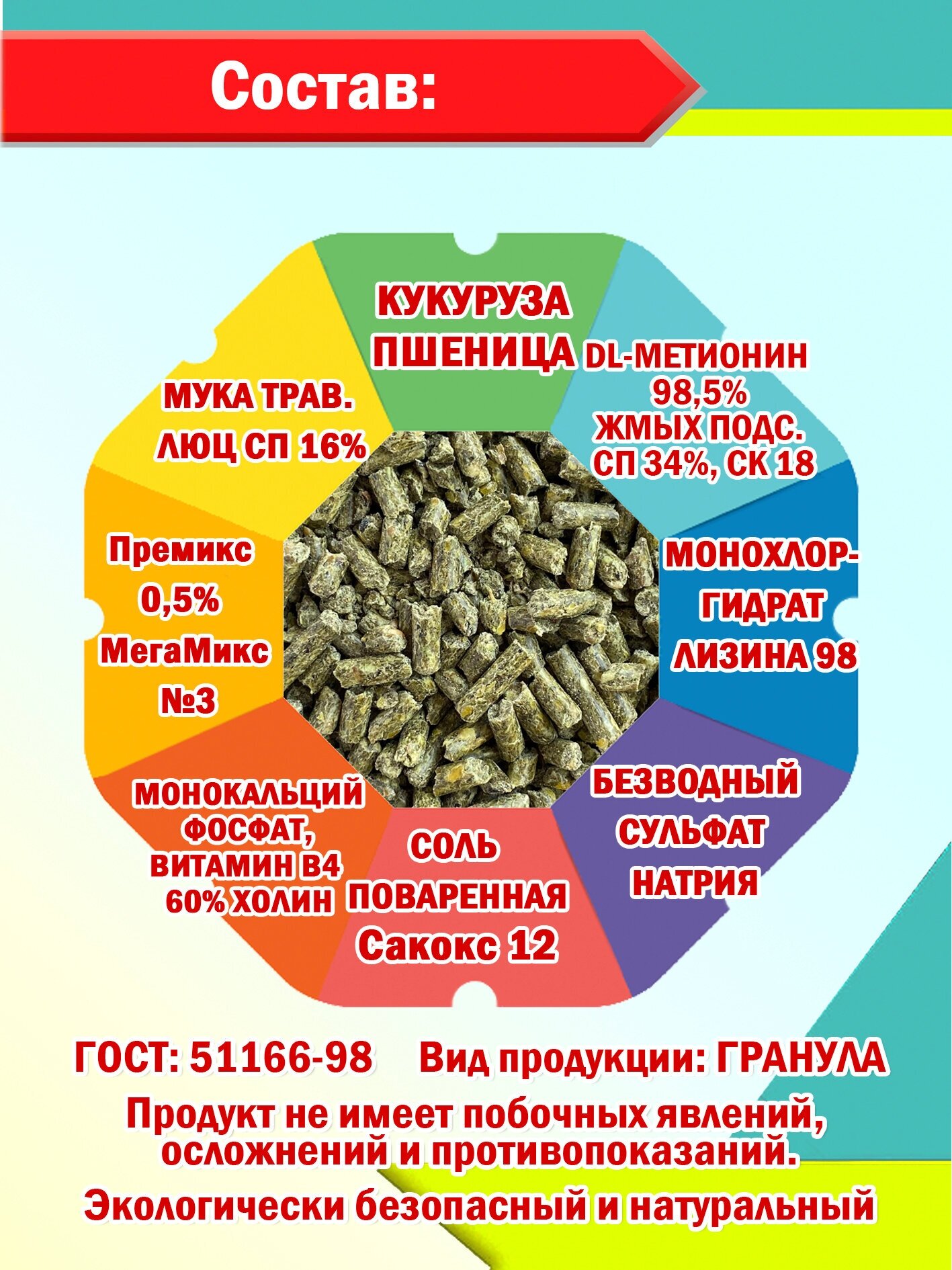 Высококачественный гранулированный полнорационный комбикорм для взрослых кролей, в том числе декоративных пакет 3 кг. (3000 гр.) - фотография № 3