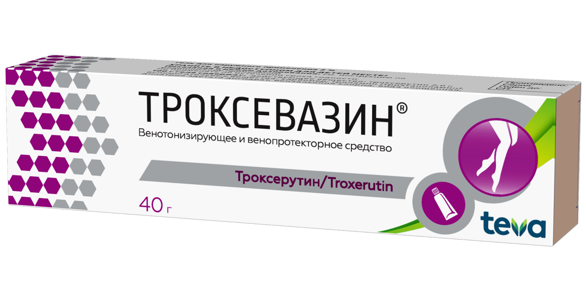 Троксевазин гель д/нар. прим., 2%, 40 г