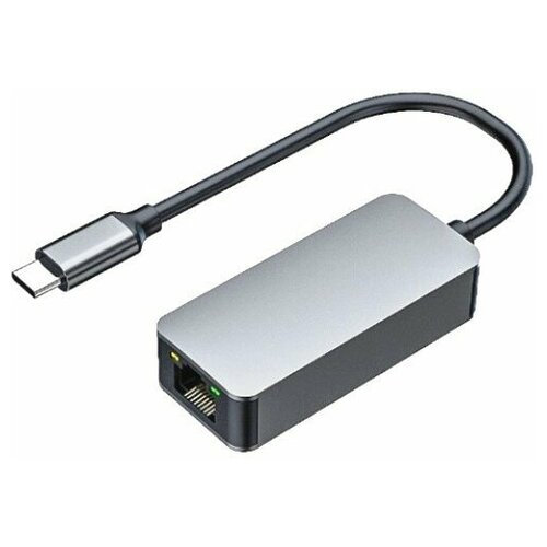 Сетевая карта RJ-45 KS-is KS-714C USB3.0 Type-Cm на LAN Ethernet кабель адаптер RTL8156 - чёрный