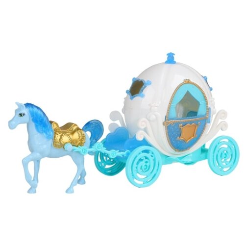 фото Игровой набор для детей. карета с лошадкой, тм "amore bello", световые и звуковые эффекты, батарейки в комплекте, цвет белый