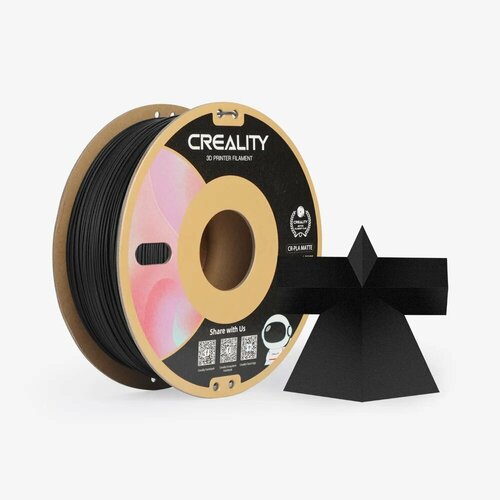 Филамент Creality CR-PLA Matte PLA 3D Printing 1.75мм. Черный матовый 1 кг. филамент creality cr pla matte pla 3d printing 1 75мм зеленый avocado green 1 кг