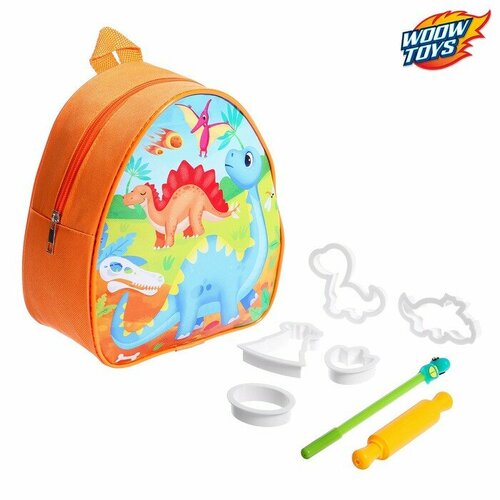 Рюкзак с игрушками Динозавры формочки для пластилина 5 шт скалка 516₽