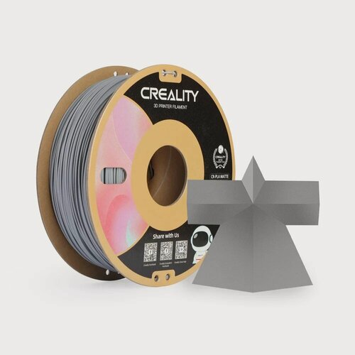 Изображение товара Филамент Creality CR-PLA Matte PLA 3D Printing 1.75мм. Серый матовый 1 кг.
