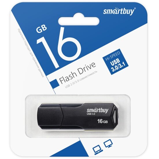 USB флешка Smartbuy 16Gb Clue black USB 3.0