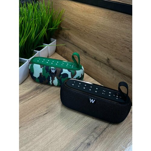 Портативная колонка с часами bluetooth 50 WALKER WSP-150 2 динамика по 5Вт блютуз с подсветкой беспроводная хаки 239900₽