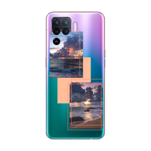 Силиконовый чехол на Oppo Reno 5 Lite / Оппо Рено 5 Лайт Sky collage, прозрачный силиконовый чехол папоротник фон 2 на oppo reno 5 lite оппо рено 5 лайт