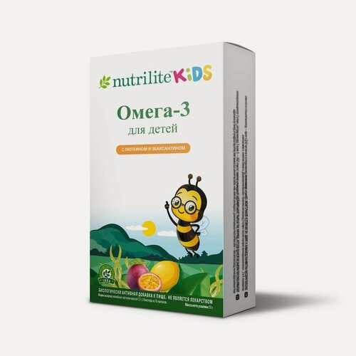Изображение товара AMWAY Nutrilite Омега-3 для детей с лютеином и зеаксантином (2 блистера по 15 пастилок)