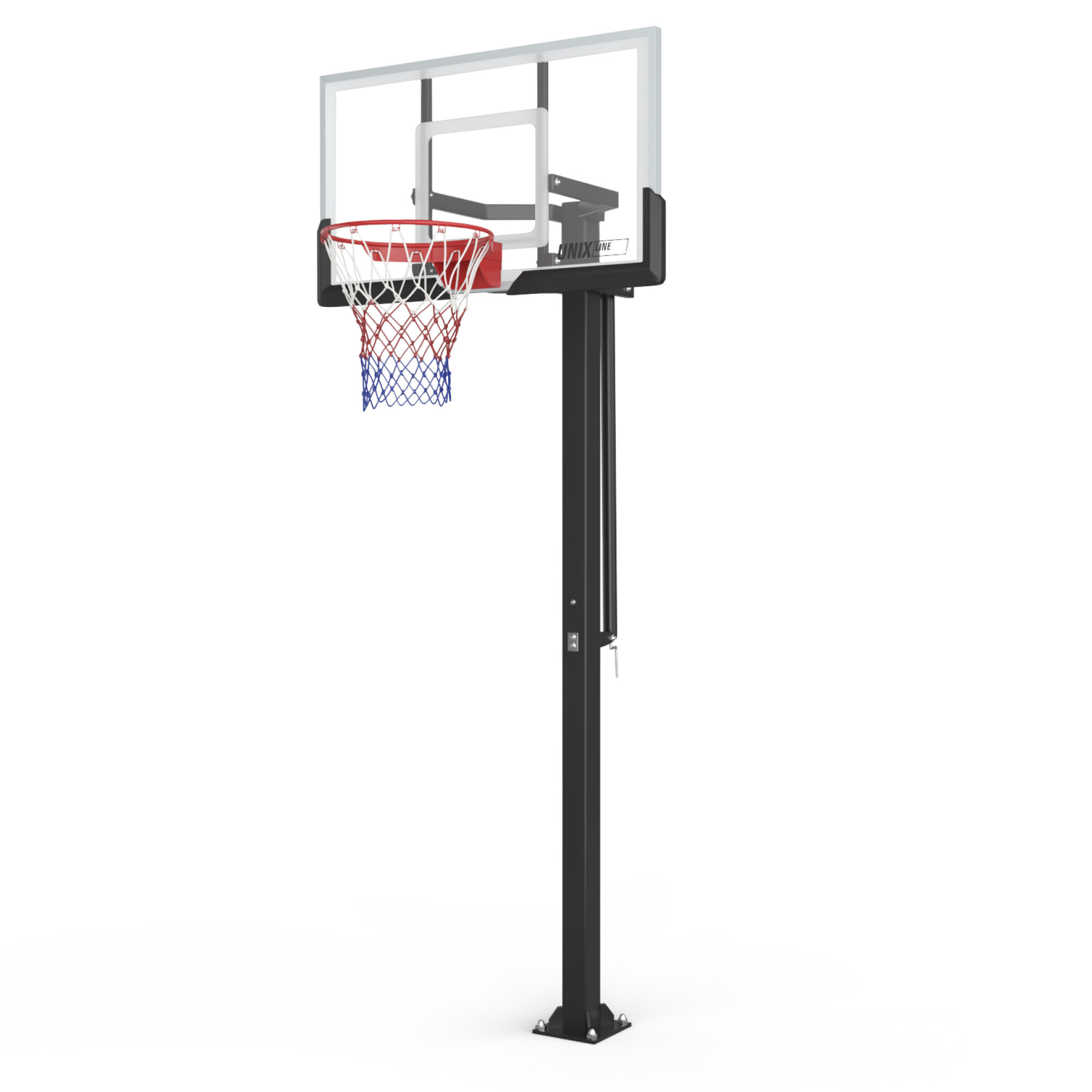 UNIX Line Баскетбольная стойка стационарная UNIX Line B-Stand-TG 54"x32" R45 H230-305 см