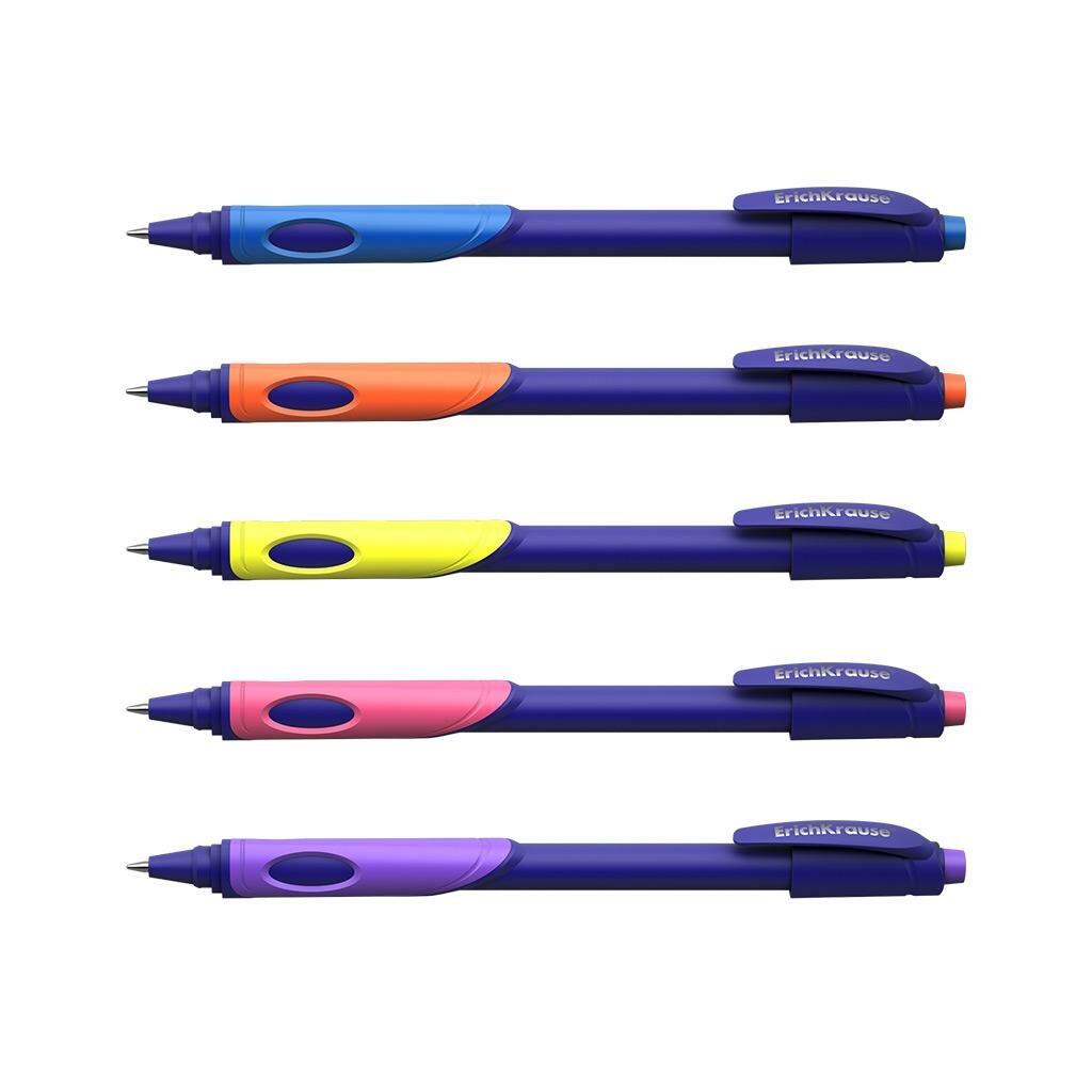 Шариковые ручки ErichKrause "ErichKrause ErgoLine Neon UltraGlide", синие, 2 шт.