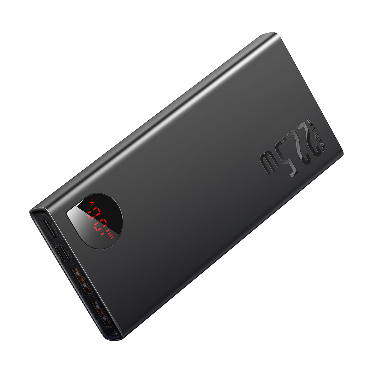 Портативный аккумулятор BASEUS Adaman Metal Digital Display Quick Charge Power Bank 22.5W, 3A, 20000 мАч, Черный, Быстрая зарядка, Дисплей — фото 1