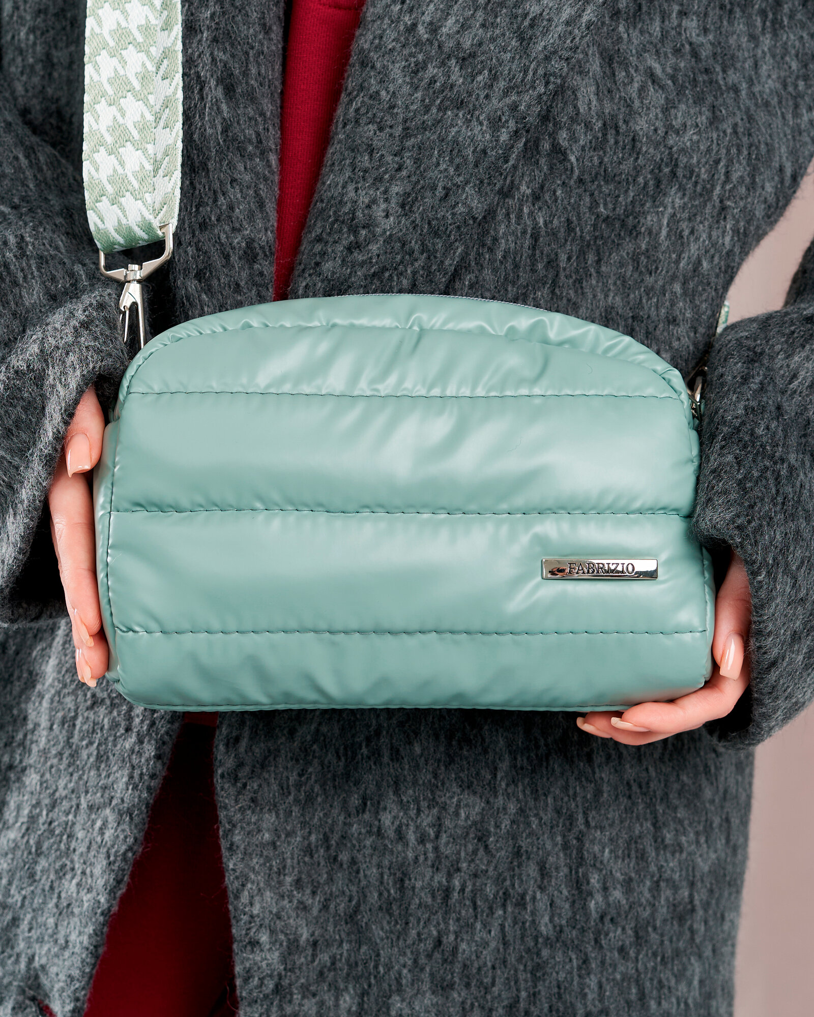 Сумка кросс-боди FABRIZIO CLUB, фактура гладкая, зеленый — фото 1