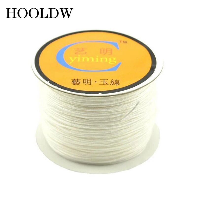 Хлопковый и нейлоновый шнур для рукоделия HOOLDW 1.5mm About 45m Белый