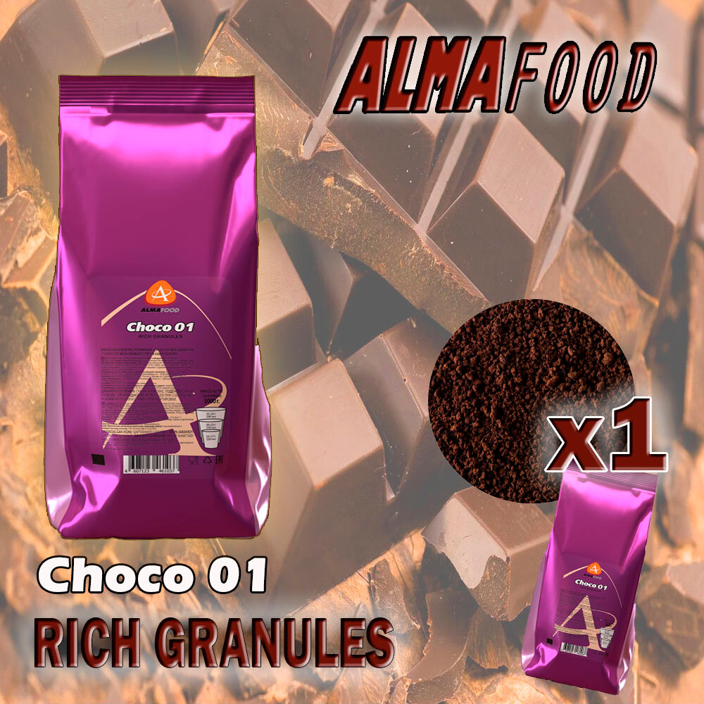Горячий шоколад ALMAFOOD "Rich GRANULES", пакет, 1кг, в гранулах