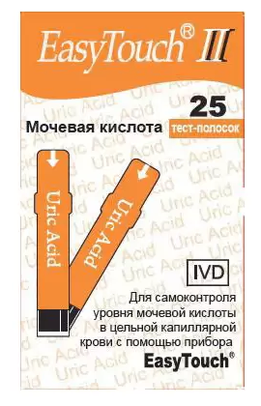 Изображение Тест-полоски Изи Тач Мочевая Кислота №25 (Easy Touch), для анализатора