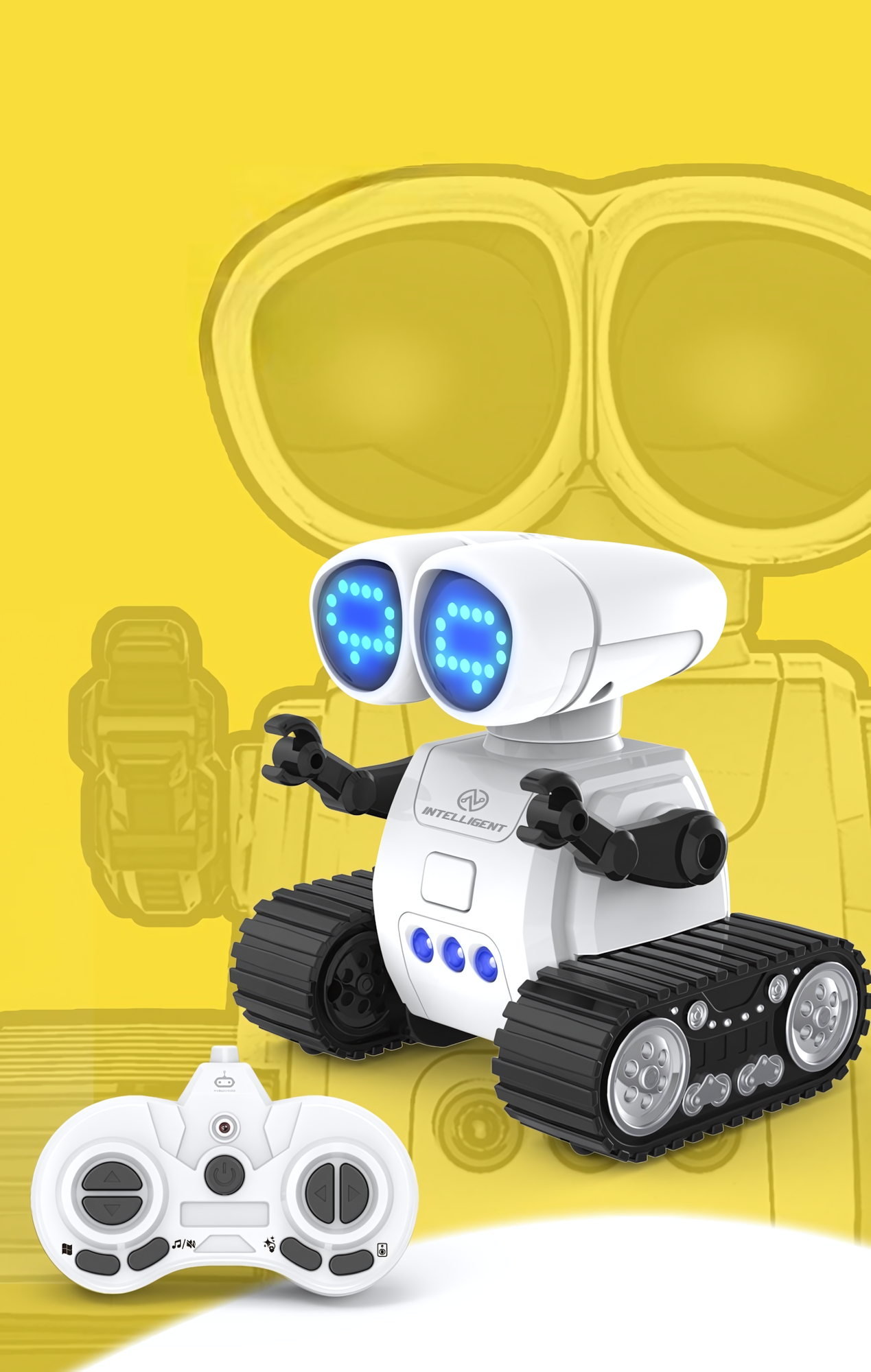 Интерактивный мини-робот на пульте управления программируемый цвет белый