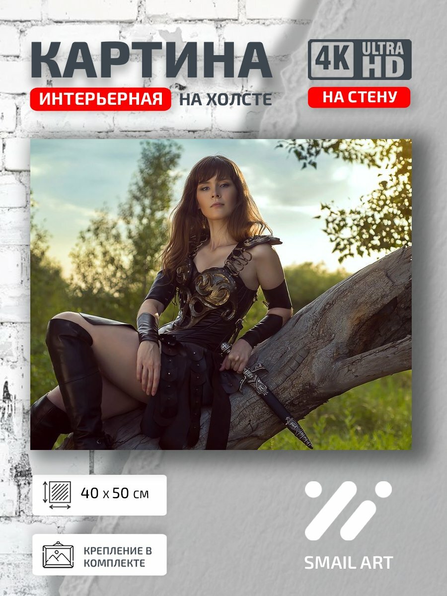 Картина на холсте интерьерная 40 на 50 на стену Меч Portrait для студии портрет интерьер