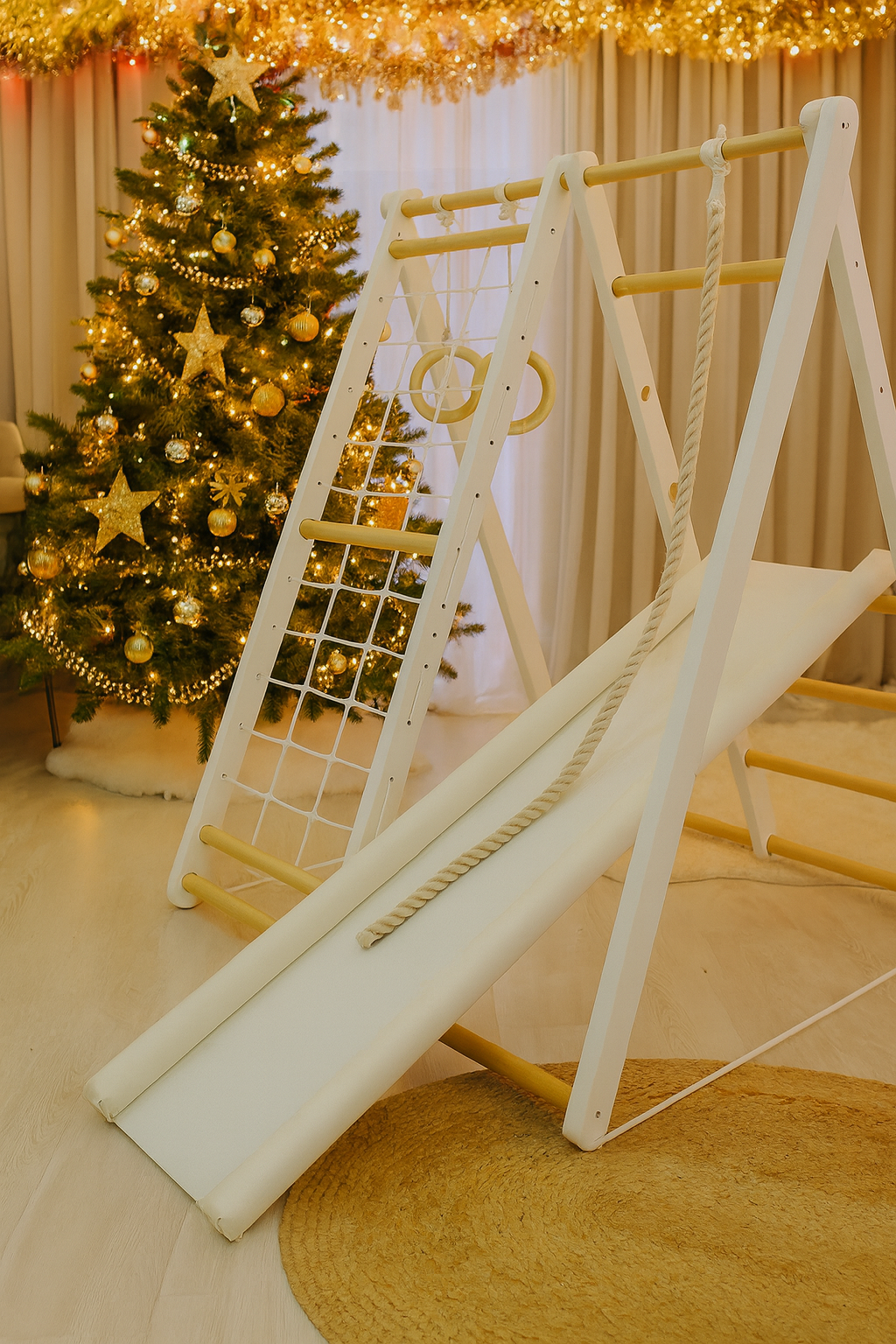 Складной детский игровой комплекс с горкой; складной детский спортивный комплекс для дома