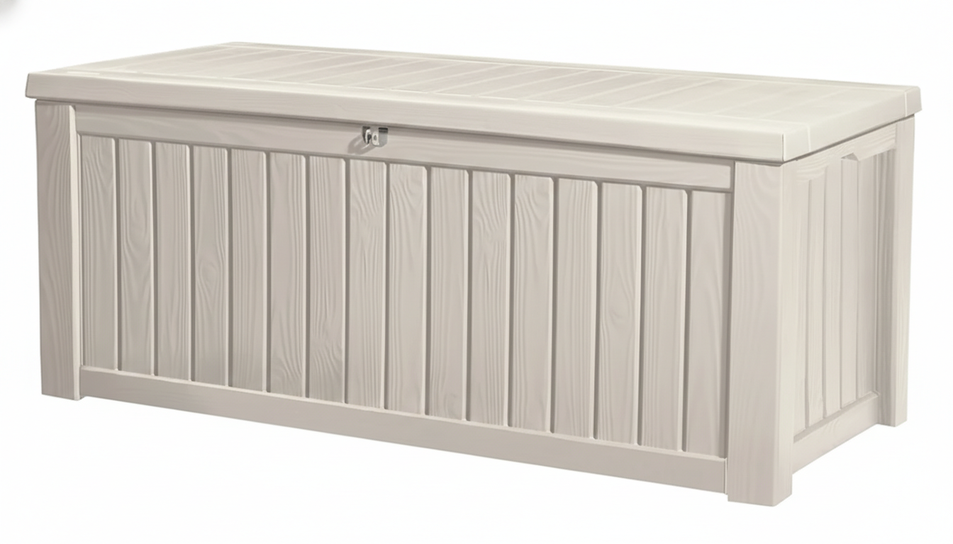 Сундук Keter ROCKWOOD, пластик, бежевый, объем 570л, для сидения