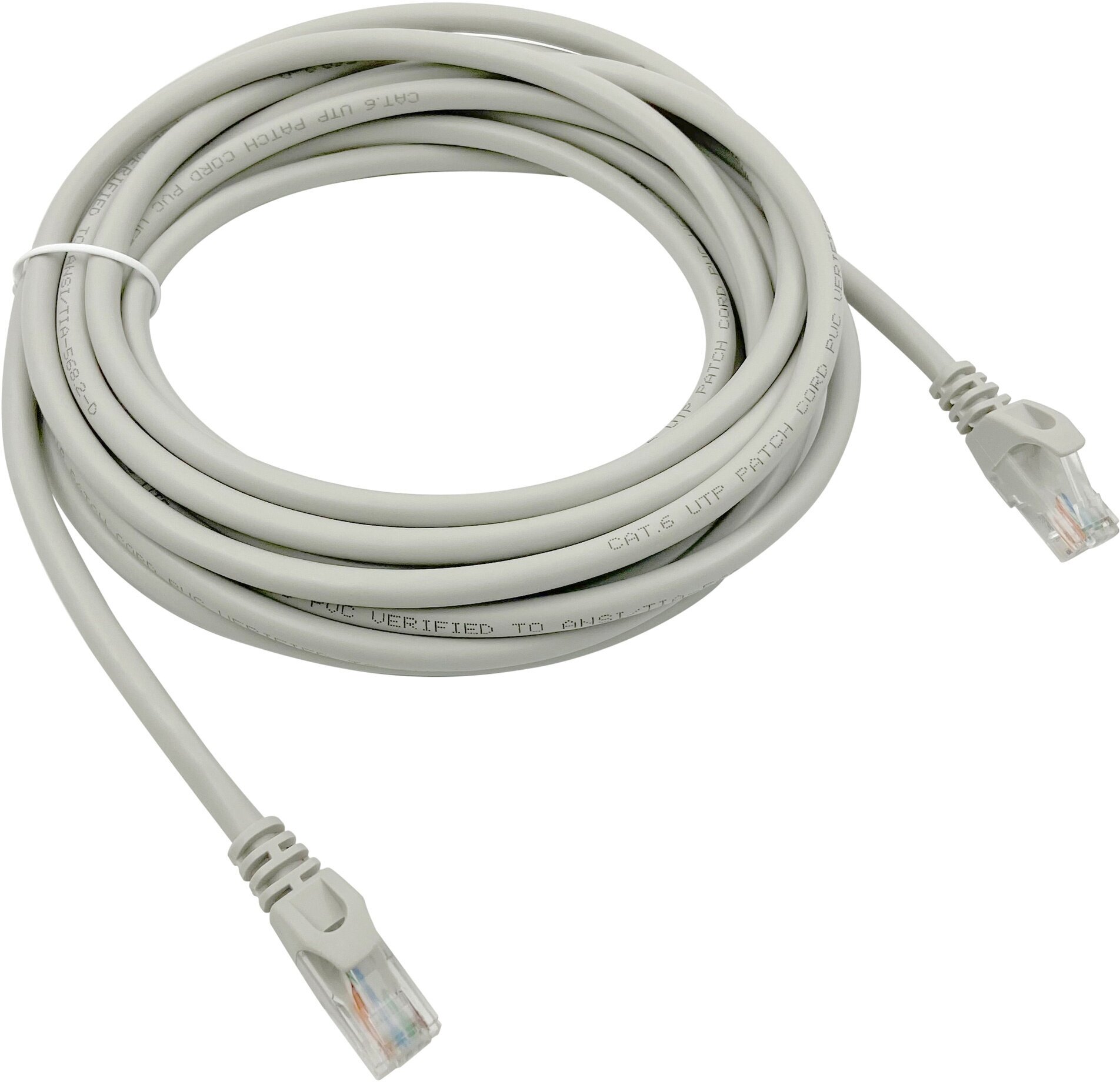 Патч-корд Buro UTP 4 пары cat6 CCA molded 5м серый RJ-45 (m)-RJ-45 (m) - фото №1