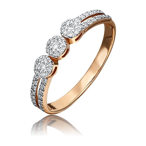 фото Платина кольцо из красного золота с бриллиантом 01-1413-00-101-1110-30