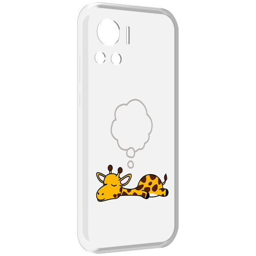 Чехол MyPads спящий-жираф детский для Motorola Edge 30 Ultra задняя-панель-накладка-бампер чехол mypads жираф с жвачкой для motorola edge 30 ultra задняя панель накладка бампер