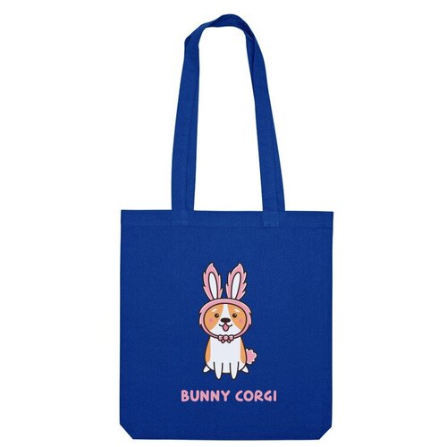 Сумка шоппер Us Basic, синий мужская футболка собака корги зайка corgi bunny 2xl темно синий