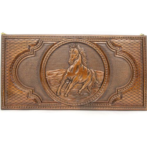 Резные нарды и шашки Арденская лошадь