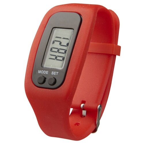 фото Смарт часы с шагомером "get-fit", цвет красный oasis
