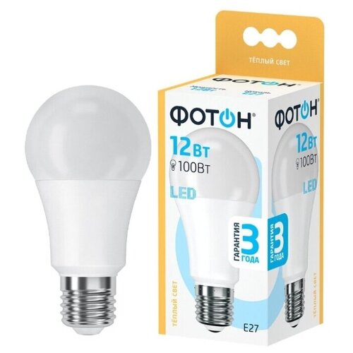 фото Лампа светодиодная фотон led a60 15w e27 3000k