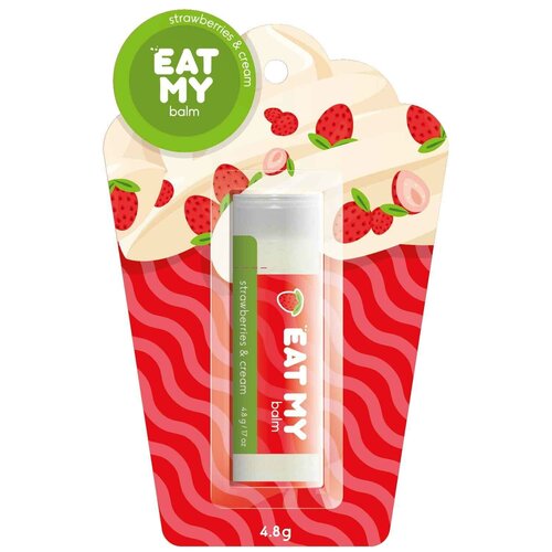 Бальзам для губ Земляника со сливками Eat My balm 577079 Без цвета 4,8 г.