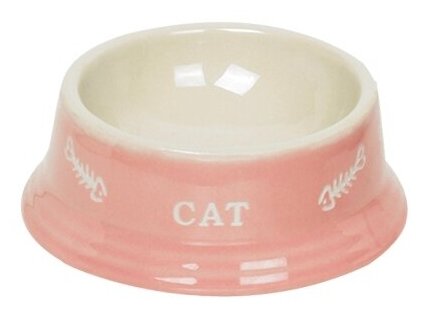 Миска керамическая 0,14л розовая CAT - фотография № 1