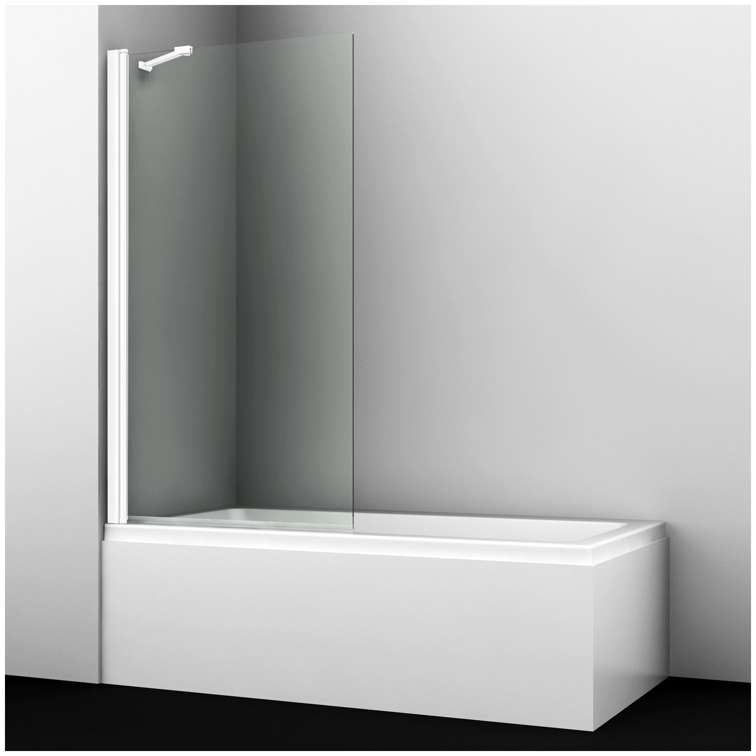 Штока для ванны Wasserkraft Berkel 48P01-80WHITE Fixed 140х80 стекло прозрачное, профиль белый